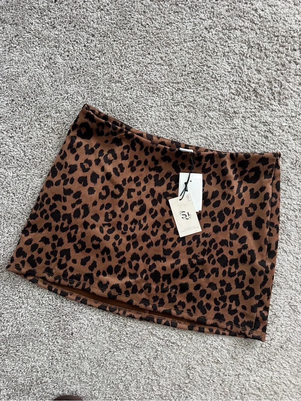 T.J.Maxx Brown and Black Leopard Print Mini Skirt